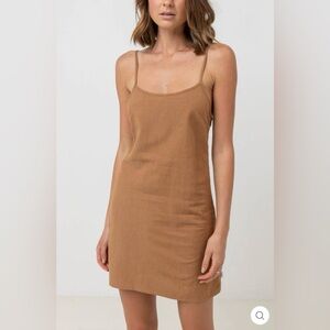 RHYTHM CLASSIC SLIP DRESS - CARAMEL